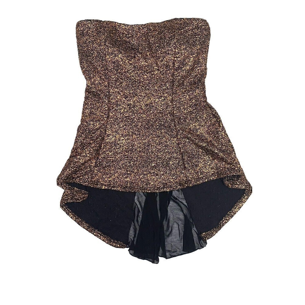 POETRY Womens Strapless Gold Shimmer Top Size Small New Years Eve Party NWOT